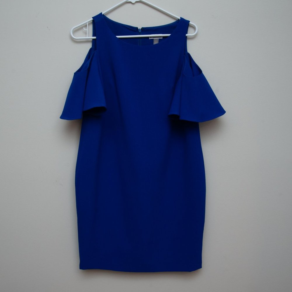 Chelsea28 Blue Cold Shoulder Dress Small